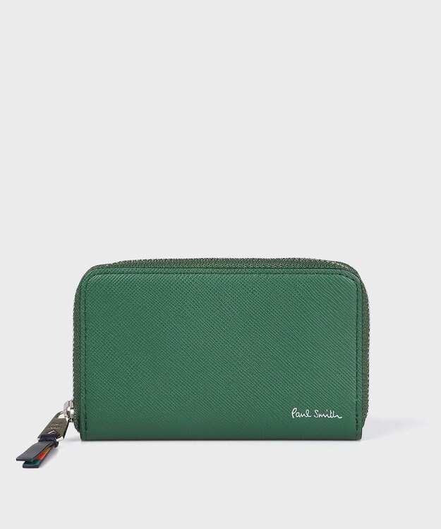 Paul Smith ブライトストライププラー カード＆コインケース グリーン