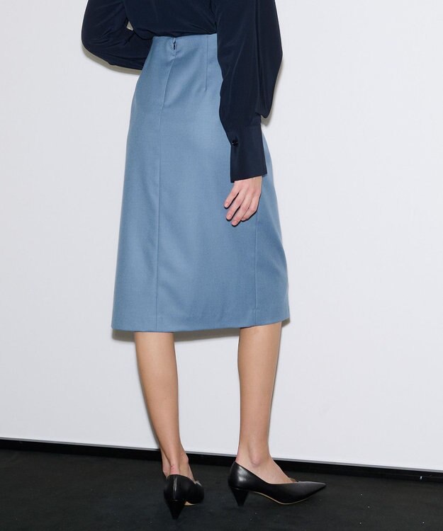 JOSEPH エアリーフランネル　スカート Cloudy Blue