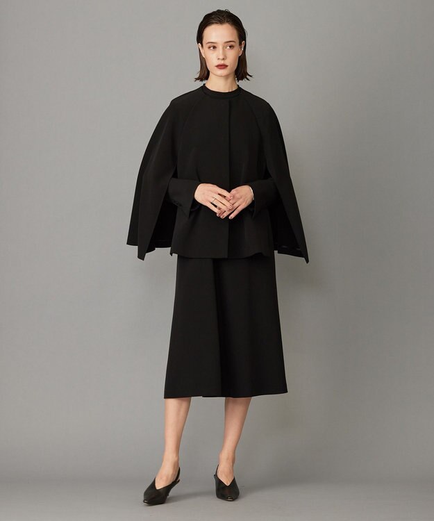 ICB 【洗える・ブラックフォーマル】 TaPeダブルクロス フレアワンピース ブラック系