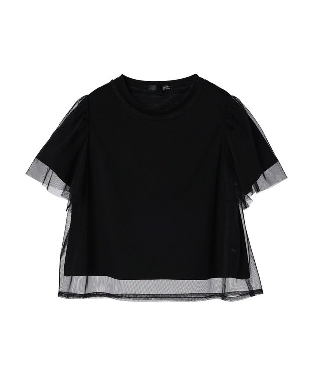 Green Parks ・ＳＵＧＡＲ　ＳＰＯＯＮ　ＳＥＴ２点チュールＴ＋カットＴ Black