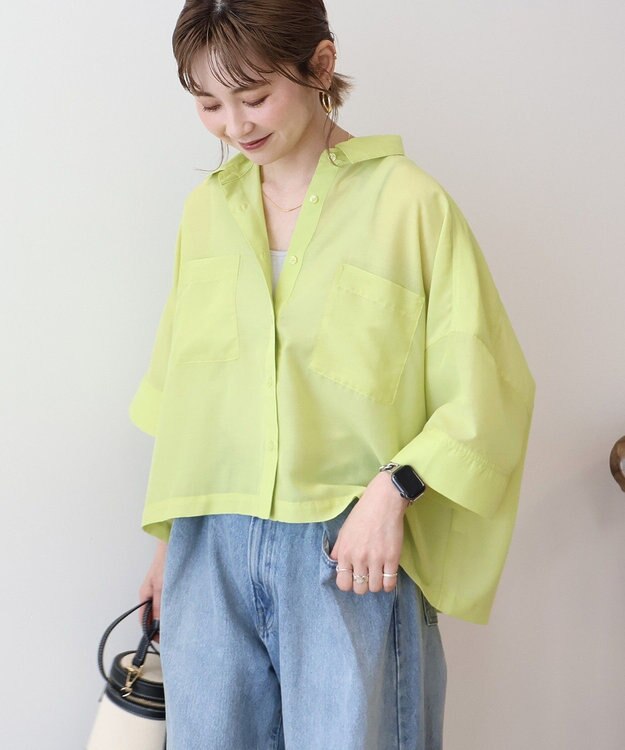 AMERICAN HOLIC Wポケットシアー半袖シャツ Pistachio