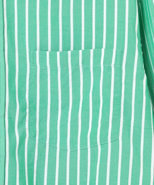 J.PRESS YORK STREET 【UNISEX】クレイジーストライプ バンドカラーシャツ グリーン系7