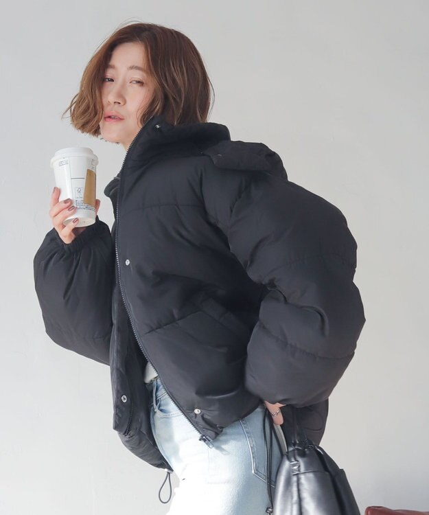 WEGO 【25年秋冬新作/SMサイズ展開】2WAYフードパファーブルゾン ブラック