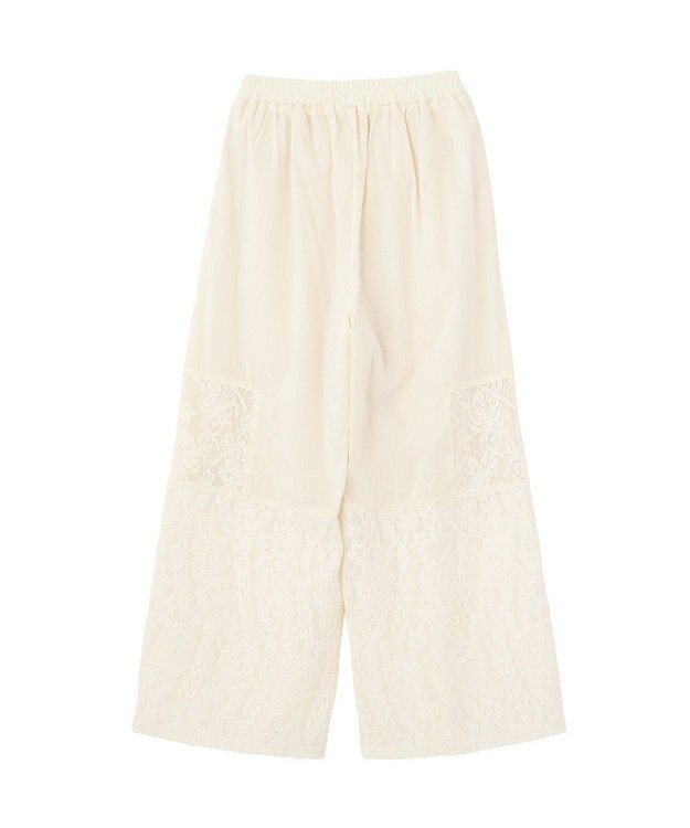 Green Parks 裾レースドッキングパンツ Off White