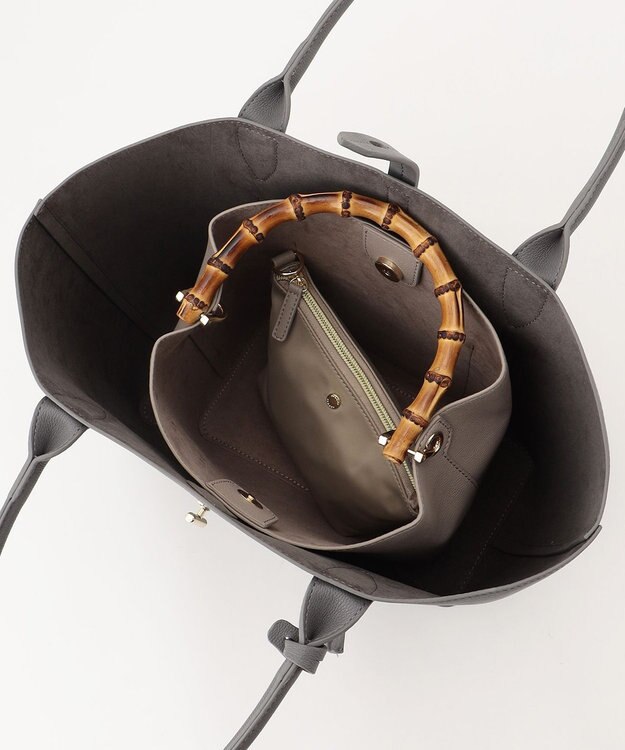 J.PRESS LADIES 【3点セット・A4サイズ収納可】マトリョーシカ トート バッグ グレー系