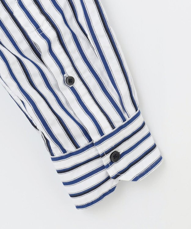 JOSEPH ABBOUD 【キングサイズ・吸水速乾・イージーケア】ソアロンストライプシャツ サックスブルー系1