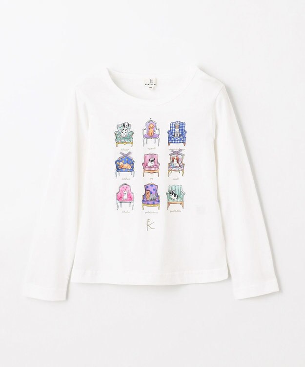 組曲 KIDS 【110-140㎝】アラカルトドッグ Tシャツ オフホワイト