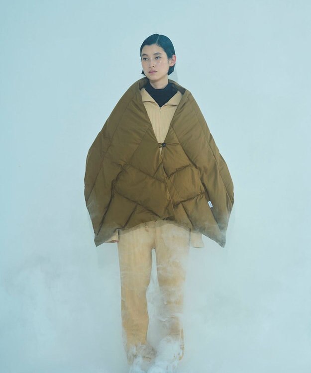 KWD 【日本製/UNISEX】DOWN SHAWL ポーランドホワイトグースダウンショール ブラウン