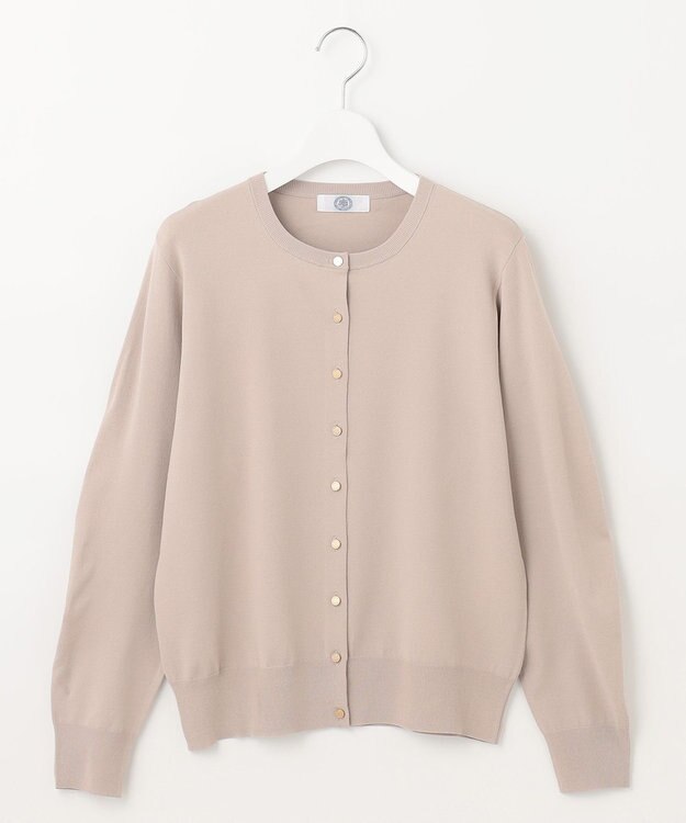 J.PRESS LADIES 【洗える】レーヨンエリートストレッチ クルーネック カーディガン ベージュ系