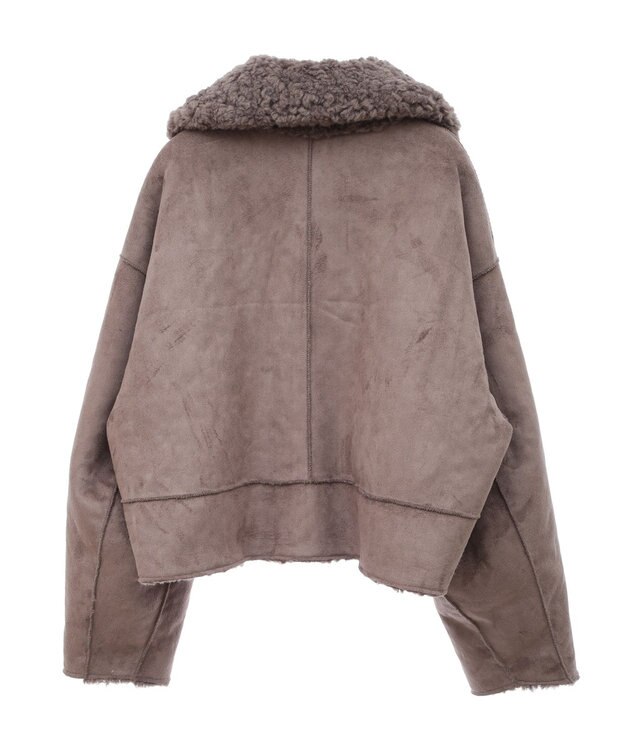 earth music&ecology リバーシブルフェイクムートンショートブルゾン モカ