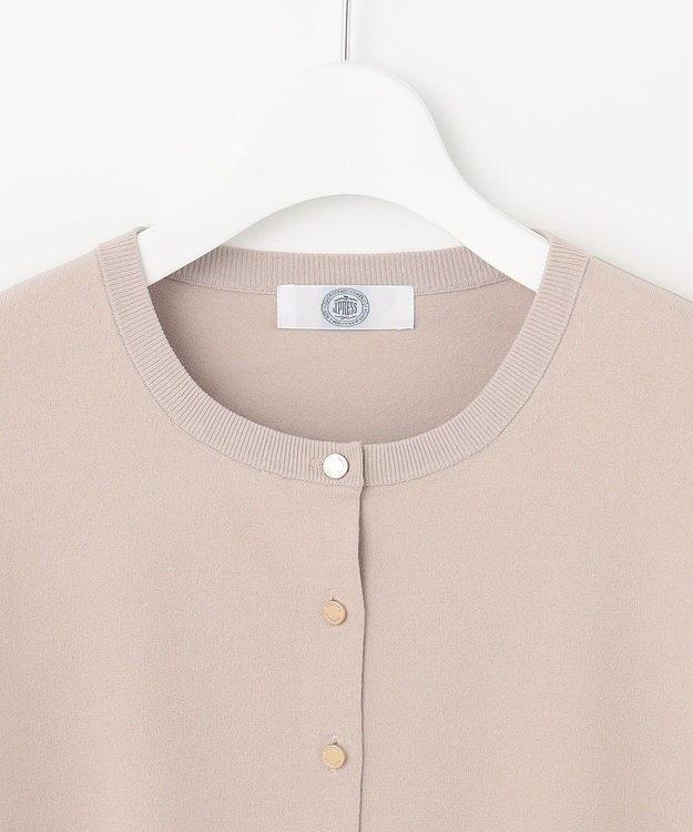 J.PRESS LADIES 【洗える】レーヨンエリートストレッチ クルーネック カーディガン ベージュ系
