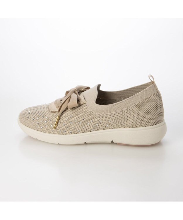 Riz raffinee <Riz raffinee>ラインストーンニットスニーカー ライトベージュ