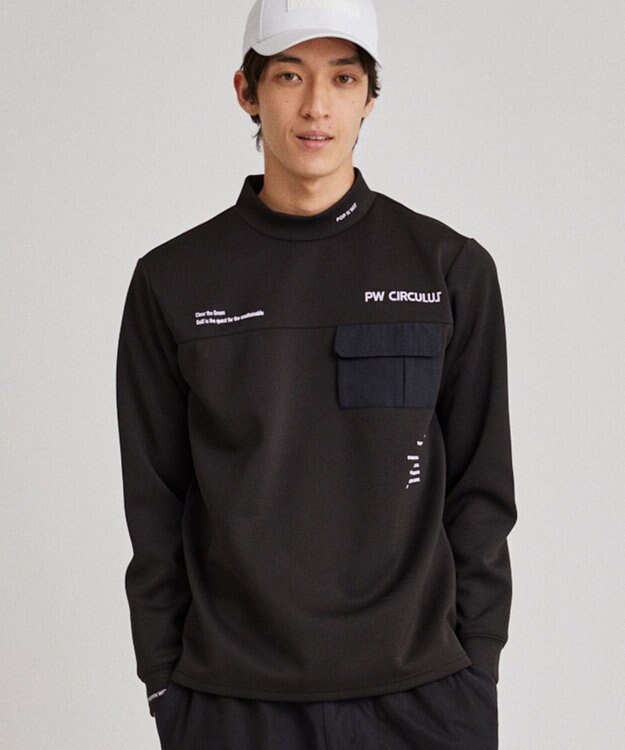 PW CIRCULUS 【ストレッチ / 快適 / 一枚でサマになる】【MEN】NEW ポケットモックT ブラック系