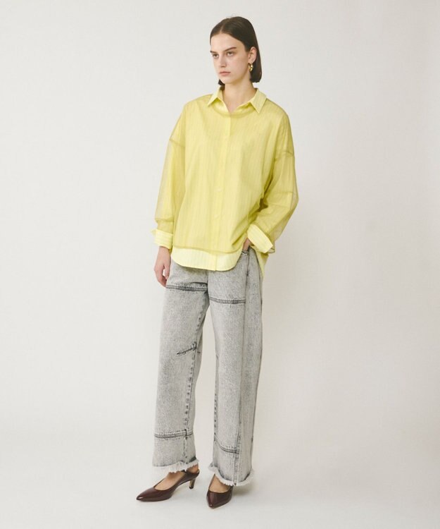 GRACE CONTINENTAL チュールレイヤードシャツ イエロー
