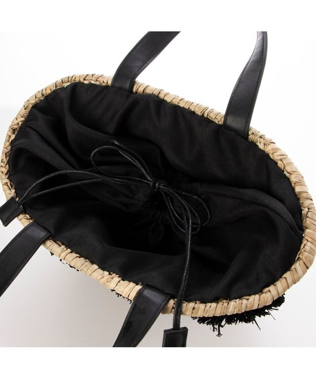 UNBILLION カシュカシュ cachecache / ラフィアフラワー付カゴバッグ ブラック