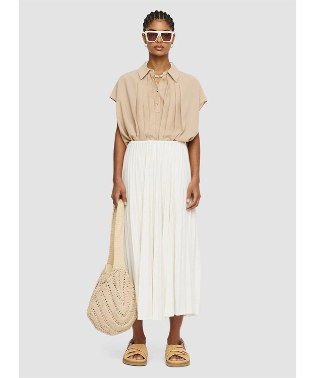 JOSEPH 【洗える】コットンプリッセ　スカート Ivory