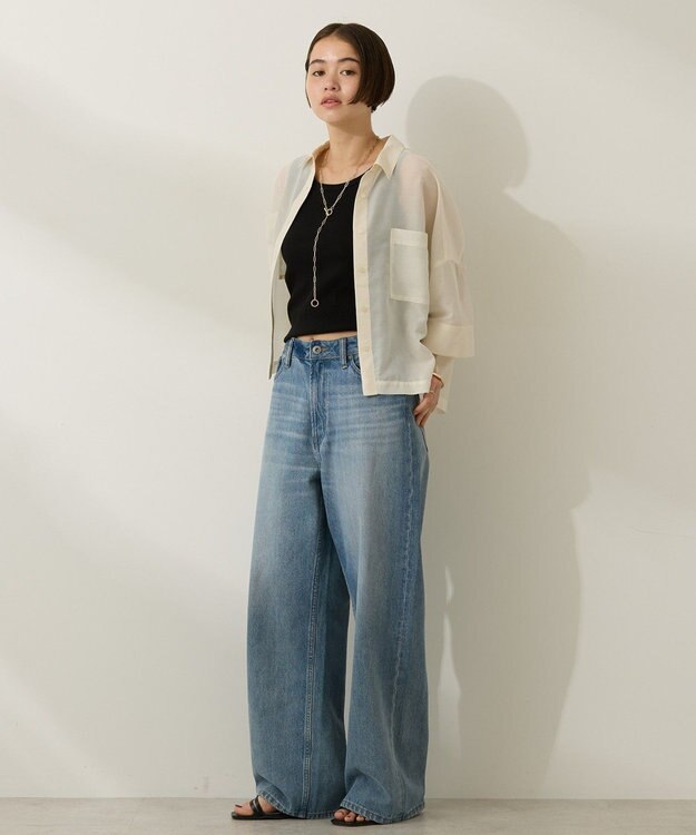 AMERICAN HOLIC Wポケットシアー半袖シャツ Ivory