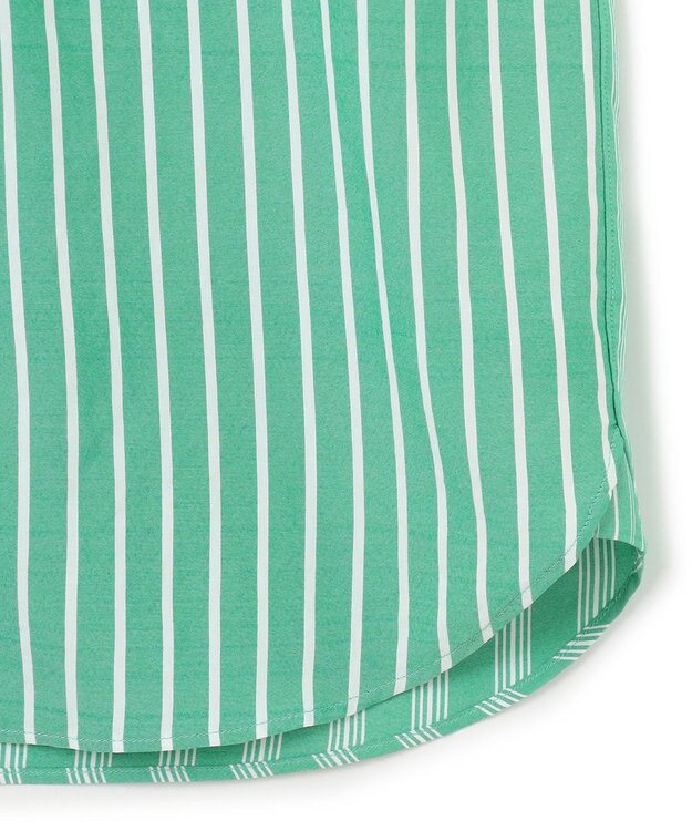 J.PRESS YORK STREET 【UNISEX】クレイジーストライプ バンドカラーシャツ グリーン系7