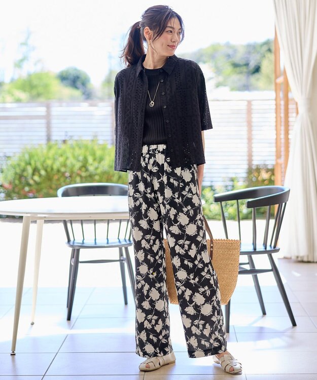 ANY L エンブロイダリーシャツ ブラック