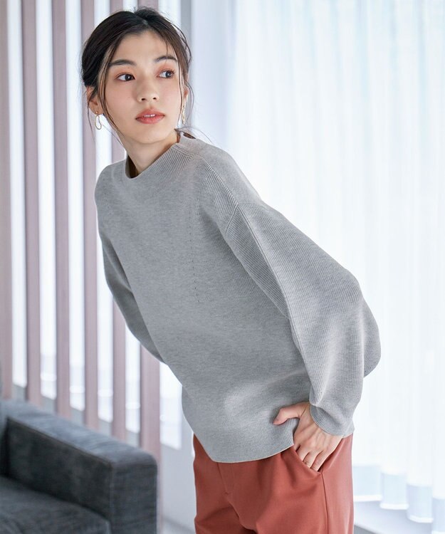 ANY 【洗濯機可能/8色展開】ソフトタッチポリエステルニット グレー