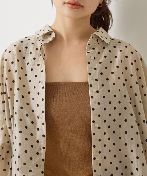 AMERICAN HOLIC 【WEB限定】ドットドロストシャツ Pink Beige