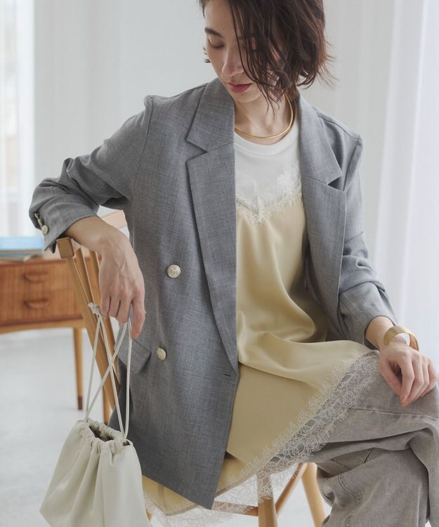 WEGO 【ANGIE VINTAGE】リネンライクジャケット グレー
