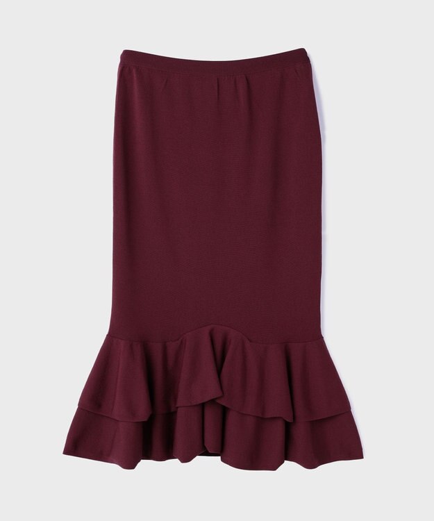 GRACE CONTINENTAL ティアードニットスカート ボルドー