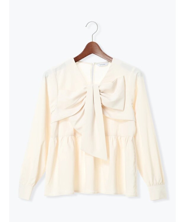 Te chichi リボンディテールペプラムブラウス アイボリー