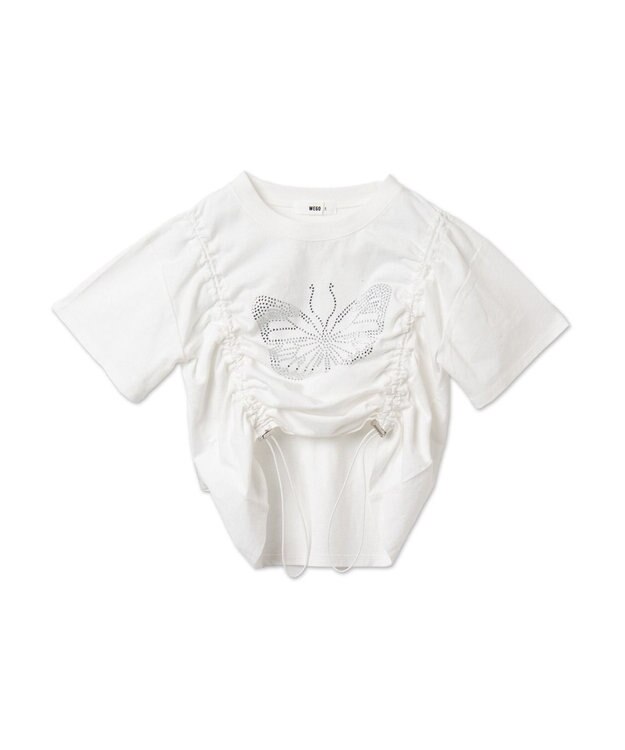 WEGO バタフライドロストラインストーンT ホワイト