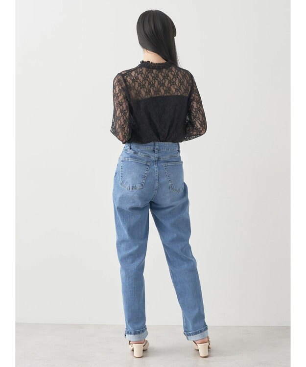 earth music&ecology レースドッキングプルオーバー Black