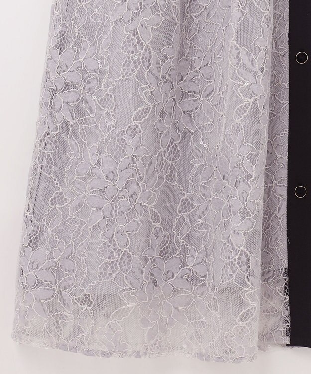 GRACE CONTINENTAL レーススパンコールワンピース グレー