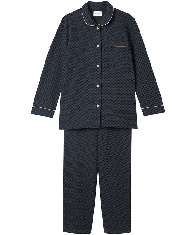 une nana cool 【綿混】丸襟ぽこぽこNew Yearパジャマ ブルー