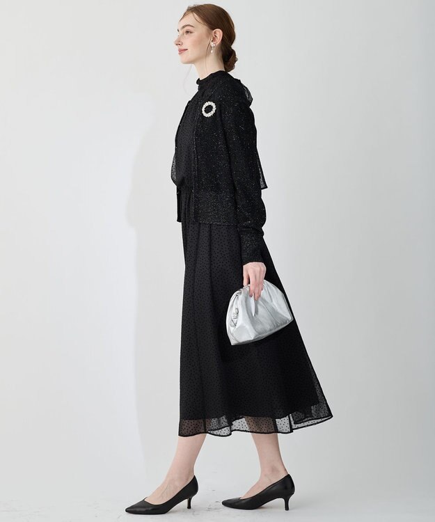 23区 L 【APPLAUDIR】スパングル コンパクトカーディガン ブラック系