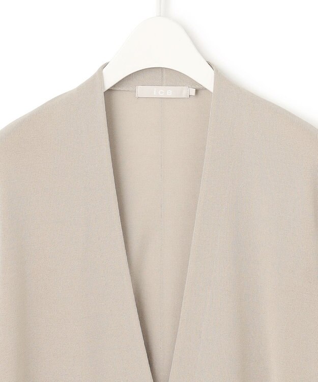 ICB 【洗える】 ドライコットンアセテート ニットジャケット ライトオリーブ系