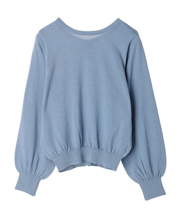 earth music&ecology 前後２ＷＡＹちびパールボタンカーディガン Blue