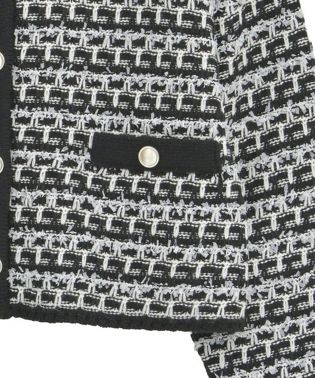 earth music&ecology ニットツイードジャケット Black