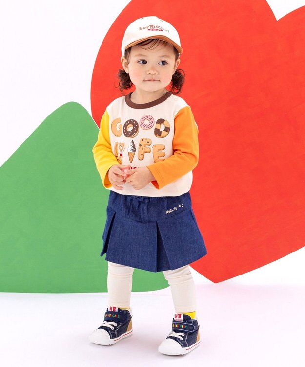 MIKI HOUSE HOT BISCUITS 【80-120cm】GOOD LIFE 長袖Tシャツ アイボリー