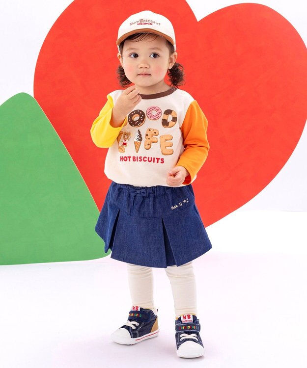 MIKI HOUSE HOT BISCUITS 【80-120cm】GOOD LIFE 長袖Tシャツ アイボリー