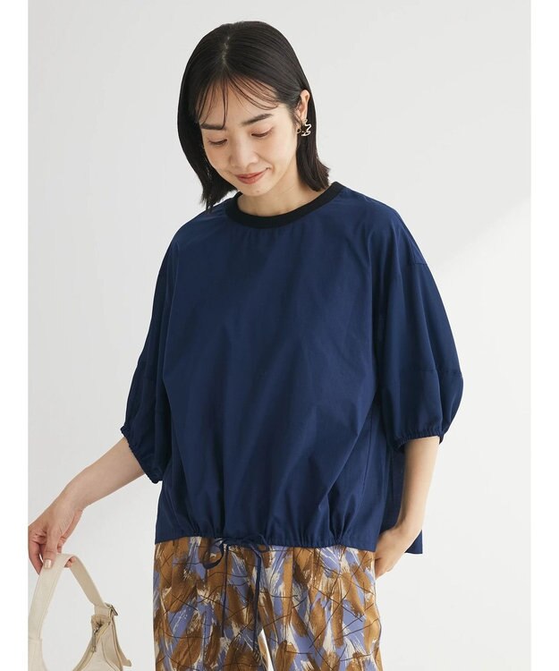 Green Parks ランタンスリーブブラウス Navy