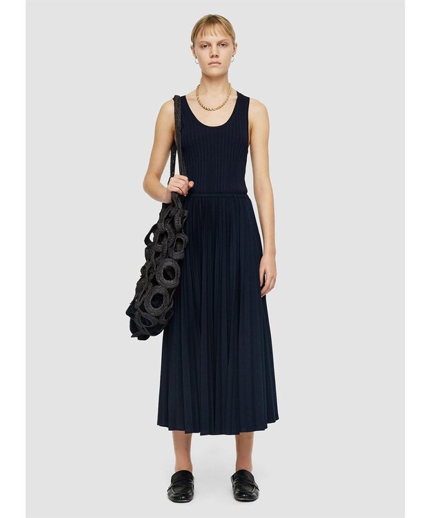 JOSEPH 【洗える】コットンプリッセ　スカート Navy