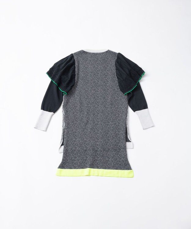 TRICOTE メランジ フリルワンピース 99BLACK