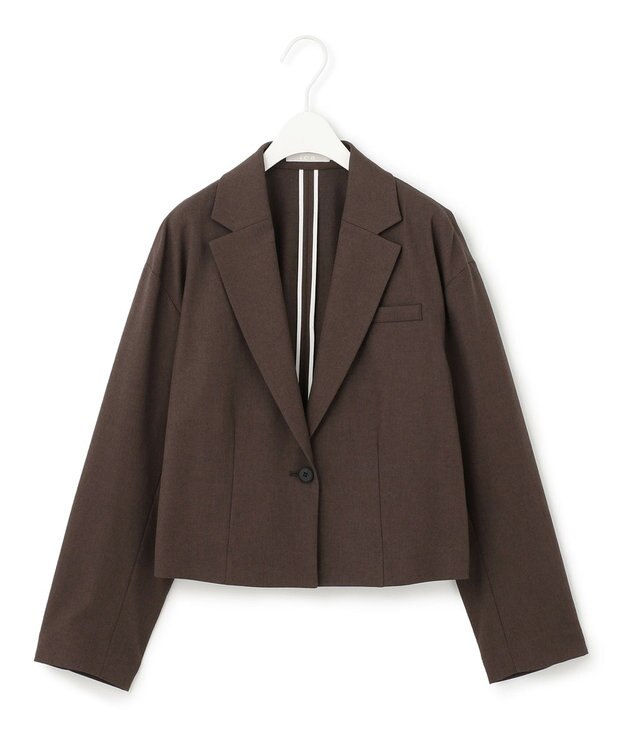 ICB 【洗える】 LooseWeave ショートジャケット ダークブラウン系