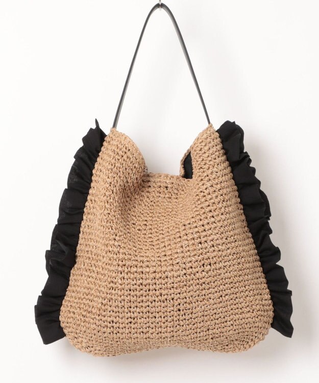 UNBILLION カシュカシュ cachecache / サイドフリルワンンハンドルトート カゴバッグ ブラック