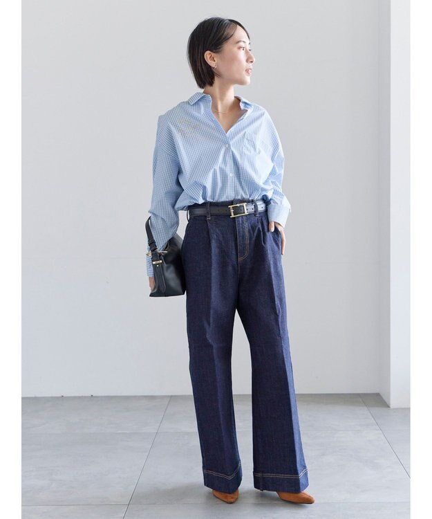 Te chichi ワイドデニムパンツ ネイビー