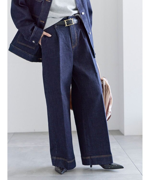 Te chichi ワイドデニムパンツ ネイビー