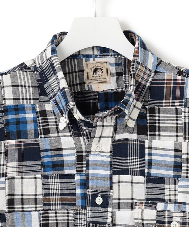 J.PRESS MEN パッチワーク プルオーバーシャツ ネイビー系9