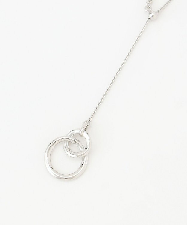 J.PRESS LADIES 【3way】ダブルリングラリエット ネックレス シルバー系