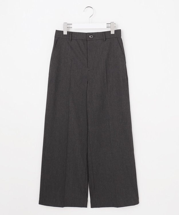 ANY SIS L エアリーストレッチ ワイドパンツ シャンブレーブラック
