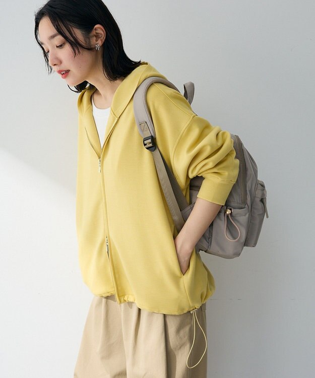 Green Parks ダブルＺＩＰ裾ドロストパーカー Yellow