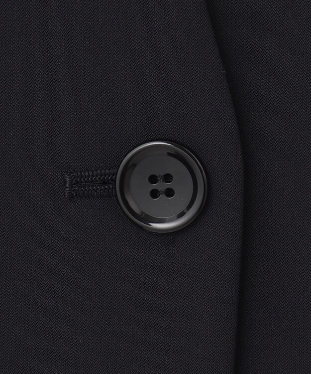 #Newans 【セレモニーにも】ベルト付ノーカラージャケット ネイビー系